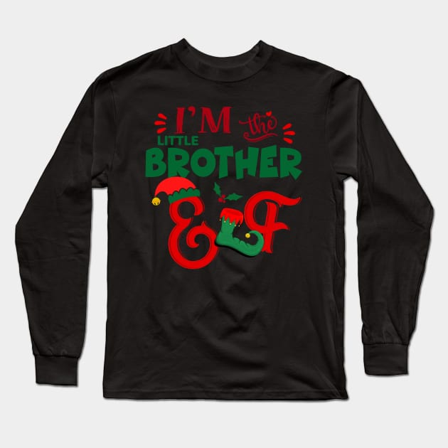 Awesome i’m the little brother elf christmas family matching Long Sleeve T-Shirt by Magazine